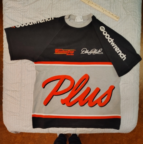 Dale Earnhardt Pit Crew Nascar All Over Print Vintage 90s L/XL - Picture 1 of 5